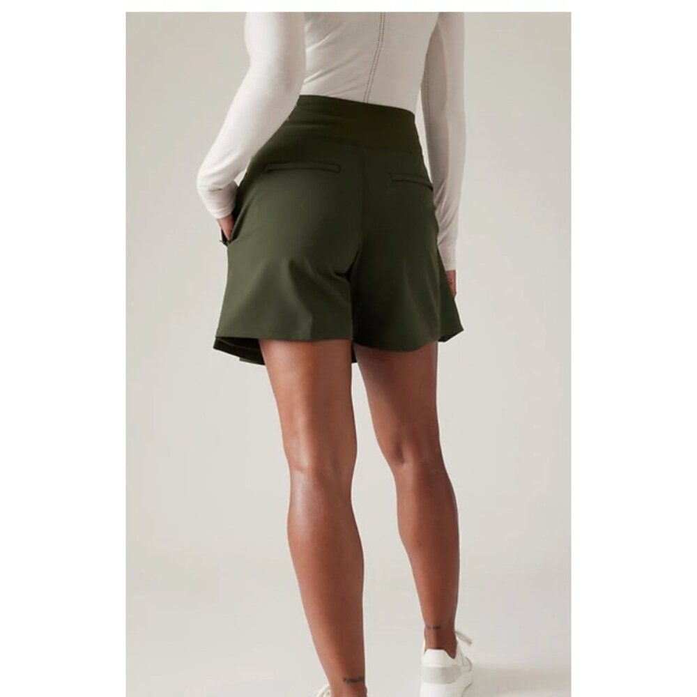 New ATHLETA 10 Endless Pleated Skort Olive Green Size 10 - Picture 2 of 6